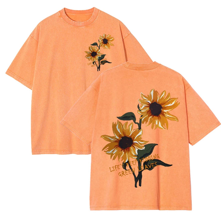 Lift Is Good Soft Cotton Sunflower Print T-Shirt