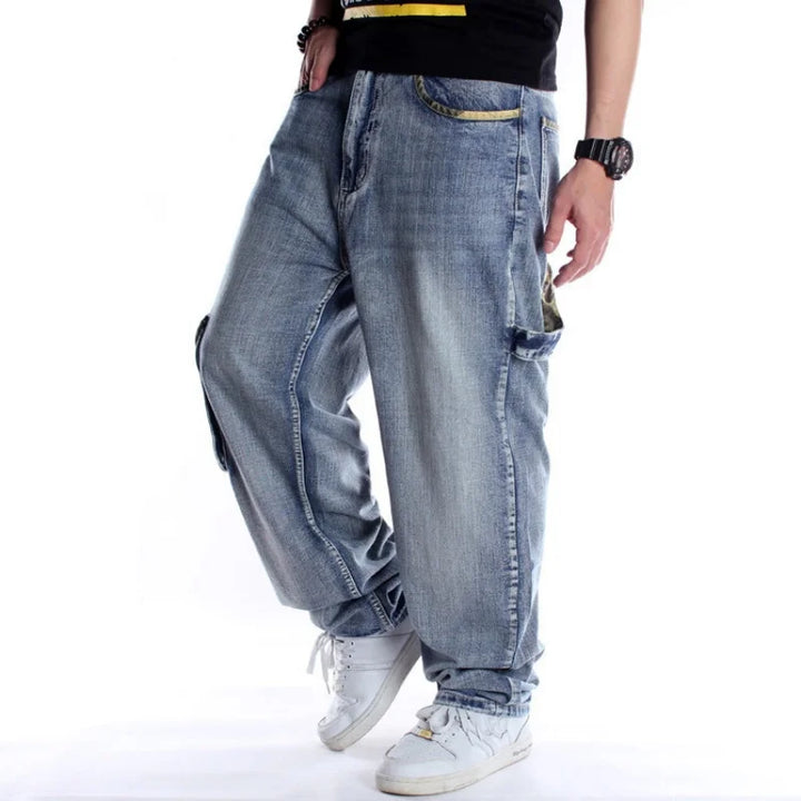Multi-Pocket  American Hip Hop Loose Fit Jeans