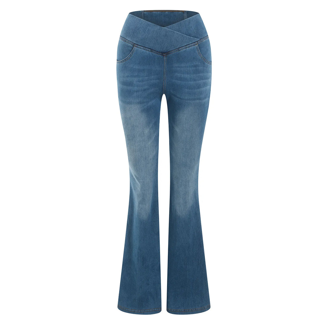 Stretch Denim Flared Denim Jeans