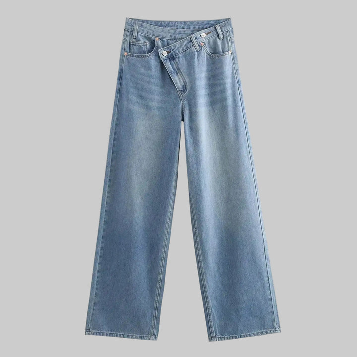 Vintage High-Waisted Wide Leg Straight Jeans