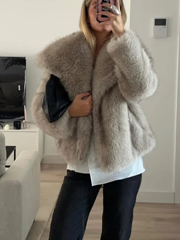 Plush Fluffy Autumn/Winter Faux Fur Coat