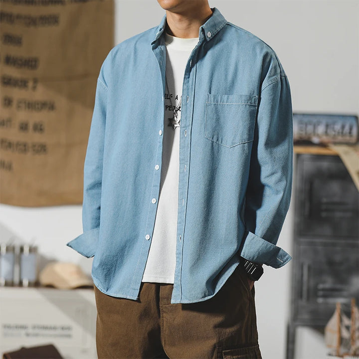 Retro Japanese Korean Style Denim Shirt