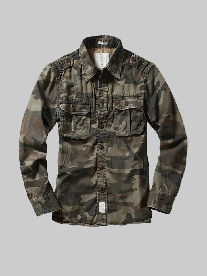 Vintage American Long Sleeve Camouflage Outdoor Shirt