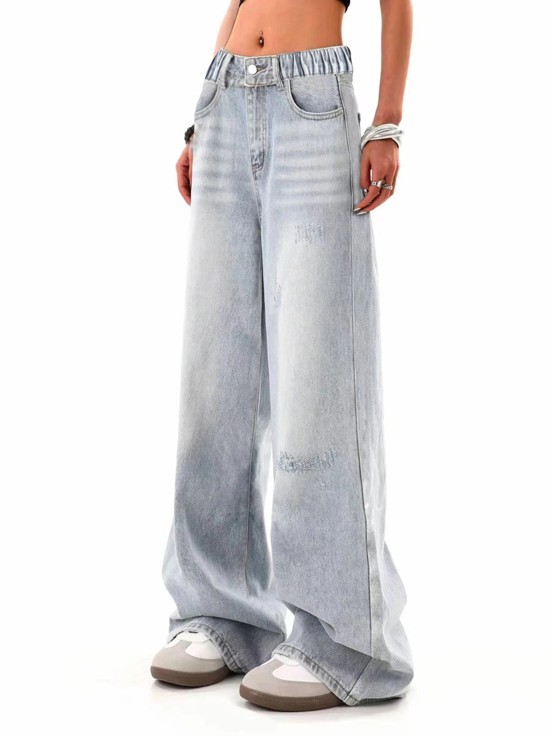 Teenage Dream Loose-fit Trendy washed jeans