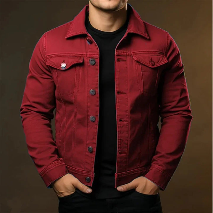 Casual Solid Color Turn-Down Collar Denim Jacket