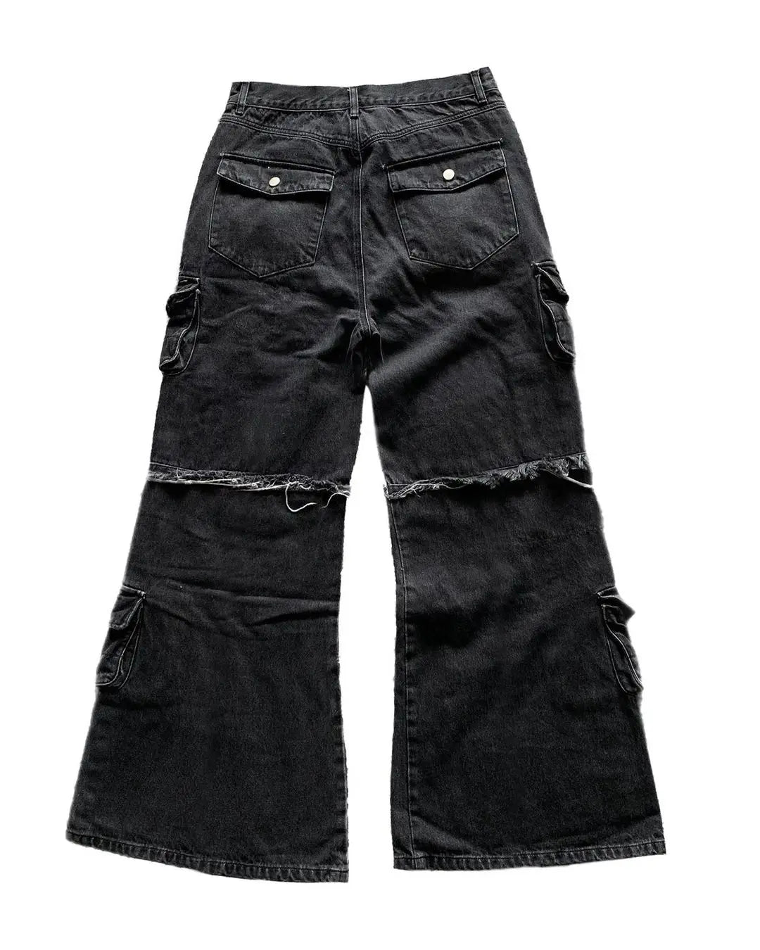 Gothic Harajuku Y2K Washed Multi-Pocket Jeans