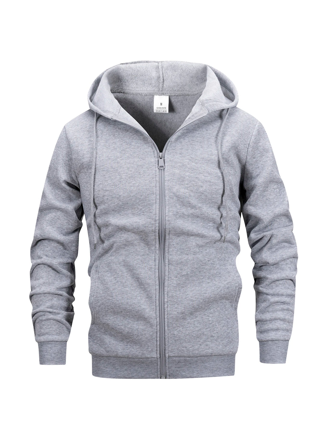 Casual Zip Hooded Solid Color Sweatshirt