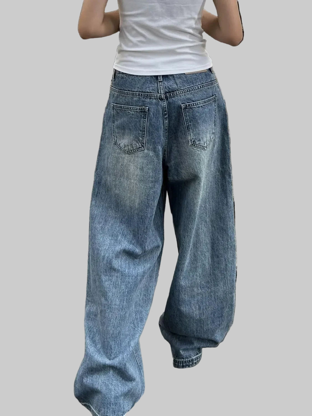 Vintage Emo Loose Washed Blue Jeans