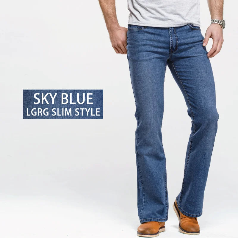 Classic Slim Fit, Slightly Flared Boot Cut Jeans