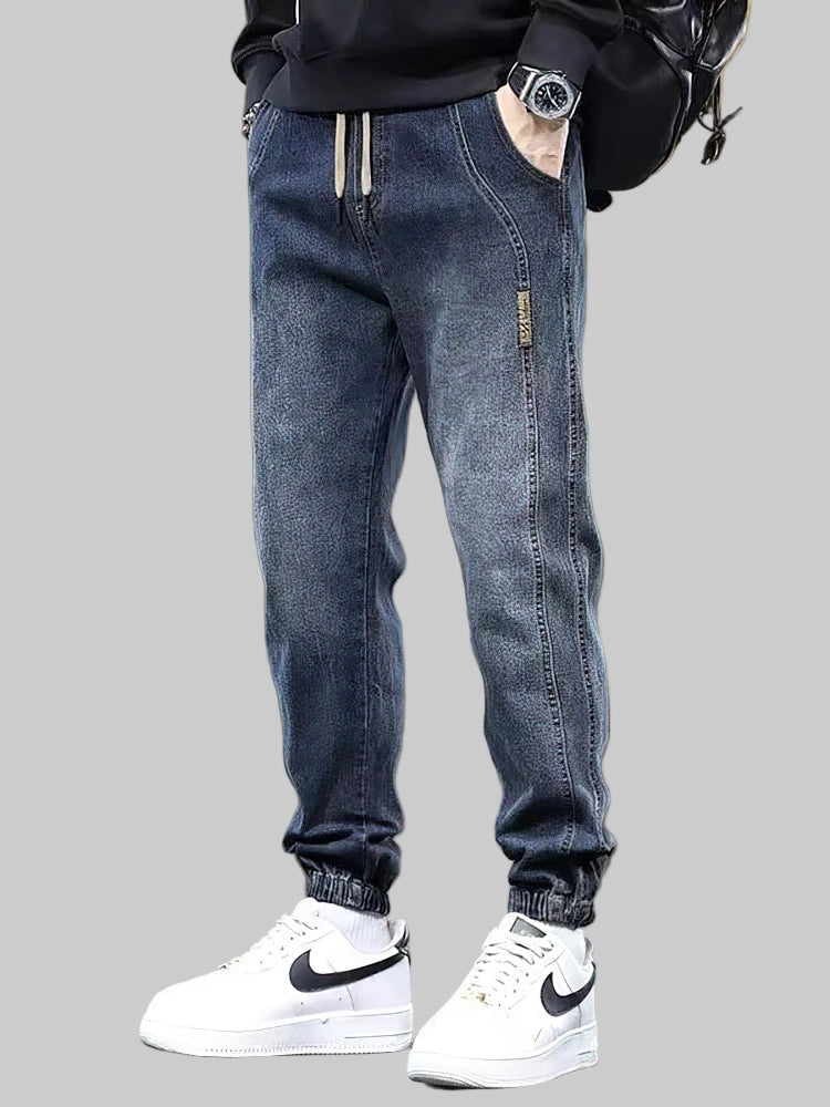 Washed Baggy Denim Jogger Jeans