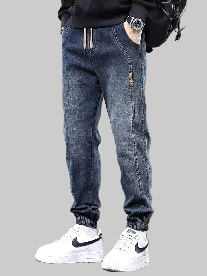 Washed Baggy Denim Jogger Jeans