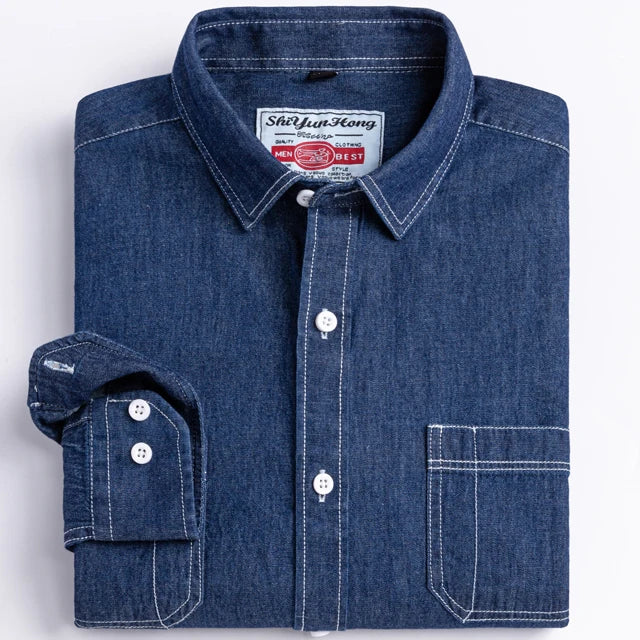 100% Cotton Long Sleeve Western Denim Shirt