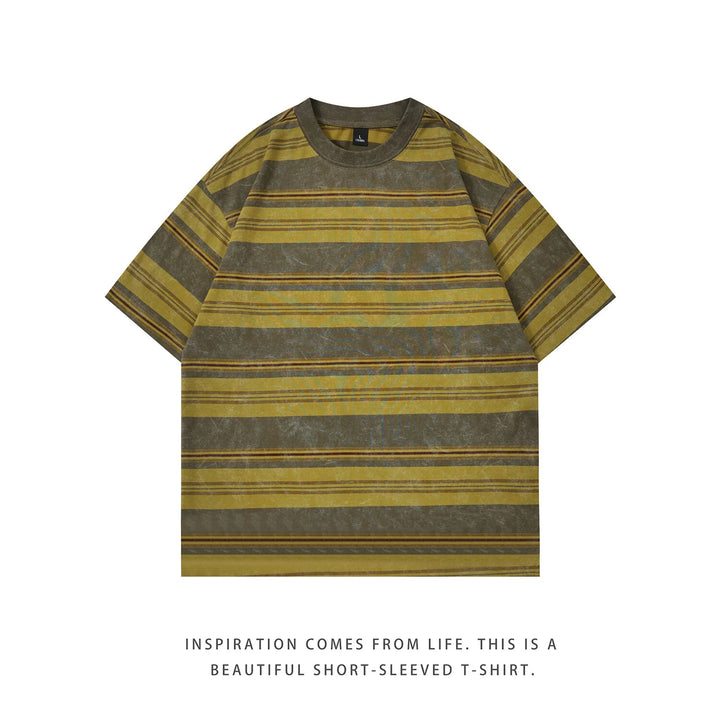 Hip Hop Tie Dye Vintage Striped Oversized T-Shirt