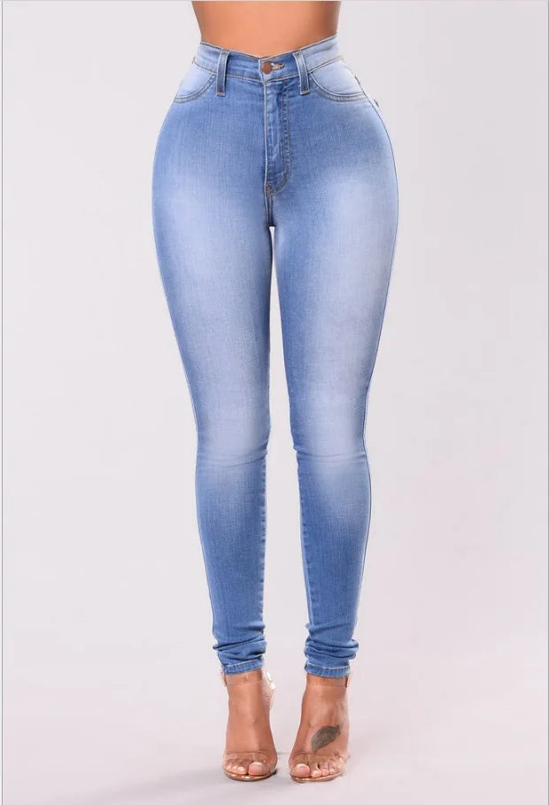 High-Waisted Bleached Distressed Skinny Ankle Jeans