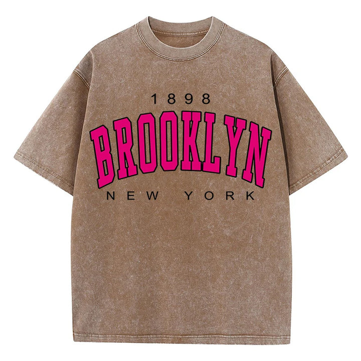 Unisex Cotton Washed Tees – Brooklyn New York Edition