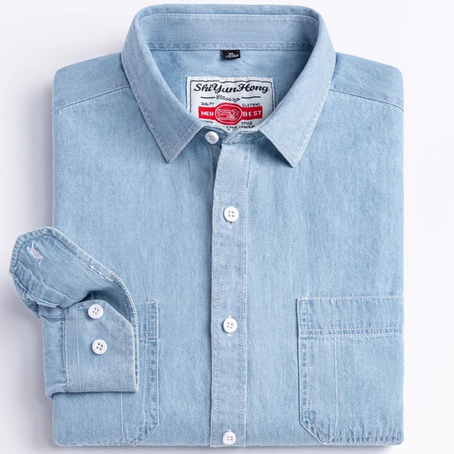 100% Cotton Long Sleeve Western Denim Shirt