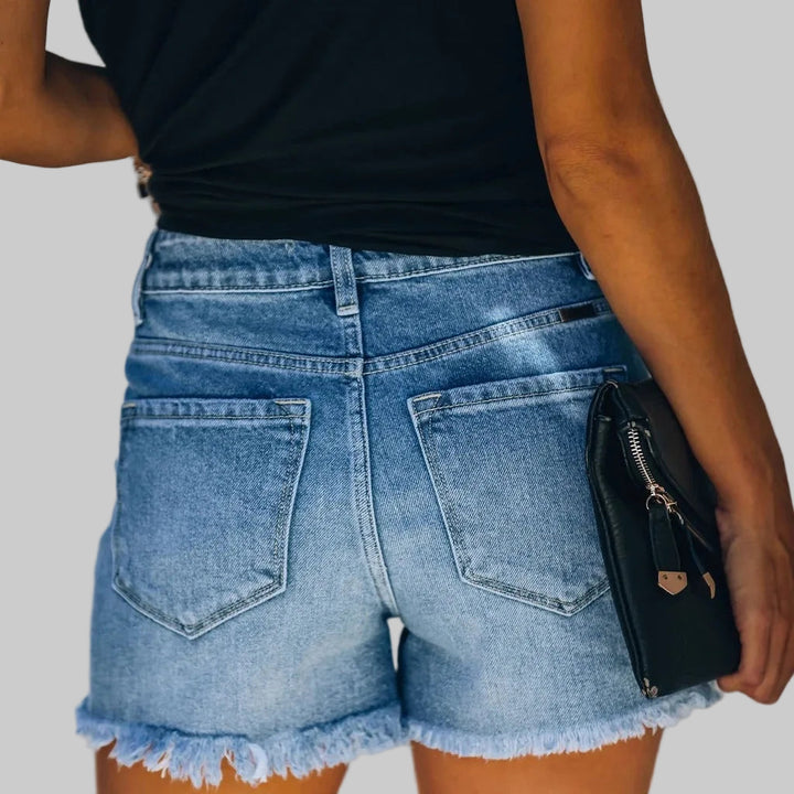 Retro Ripped Distressed Denim Shorts