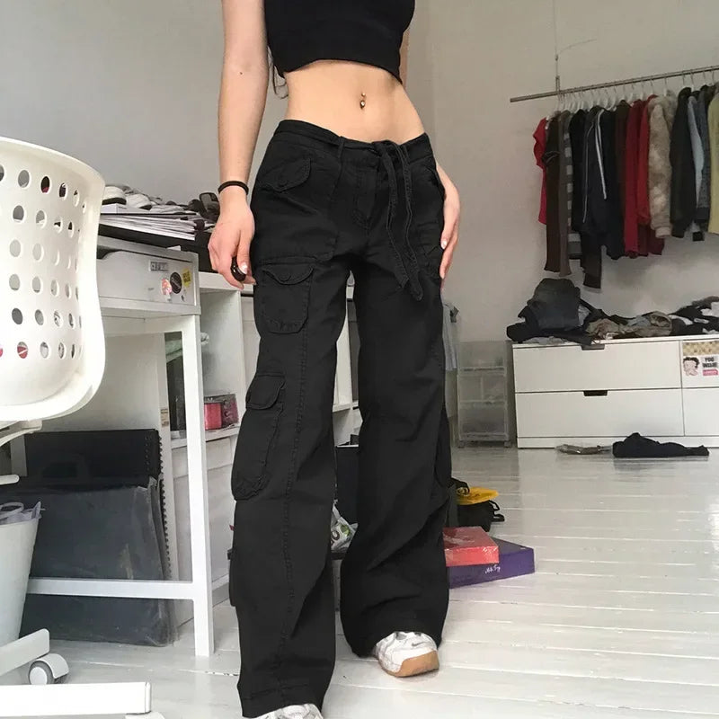 Y2K Low Waist  Denim Cargo Pants