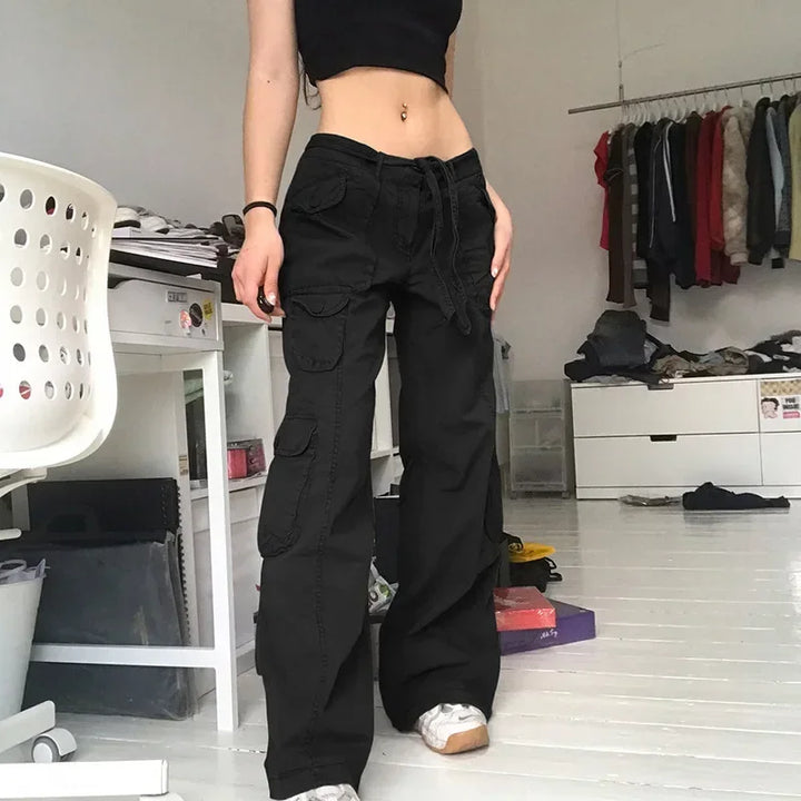Y2K Low Waist  Denim Cargo Pants