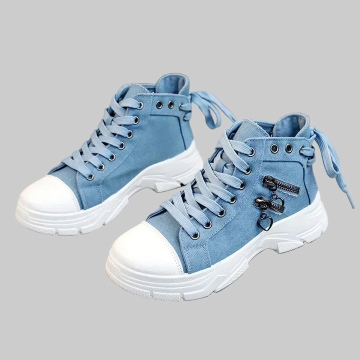 High-Quality Light Blue Denim Canvas Sneakers