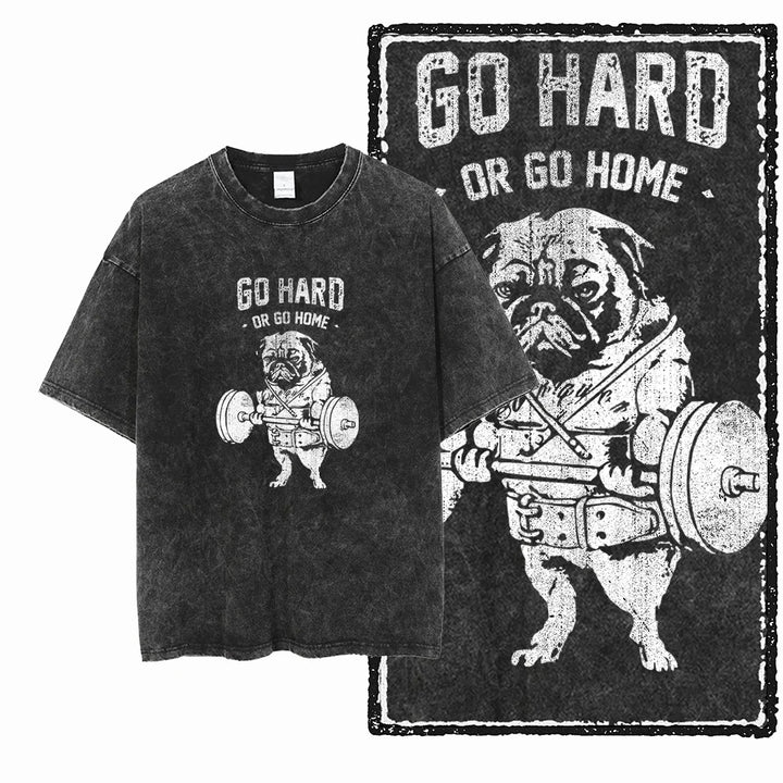 Skull Graphic Acid Washed Tees