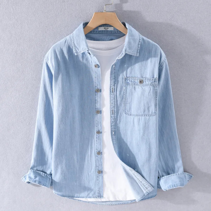 Casual Long Sleeve Thin Denim Shirt