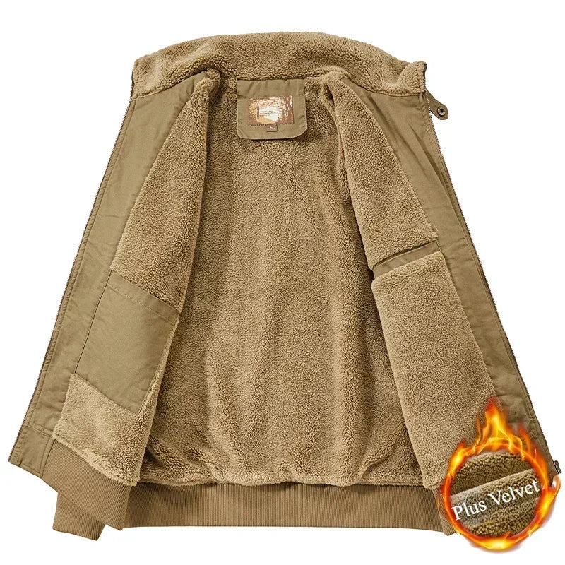 Fleece Lined Windproof Warm Parka Jacket