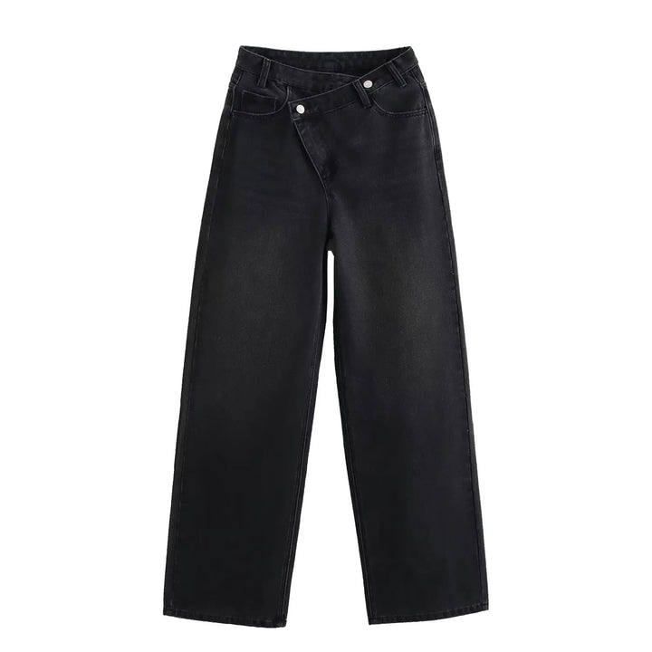 Vintage High-Waisted Wide Leg Straight Jeans