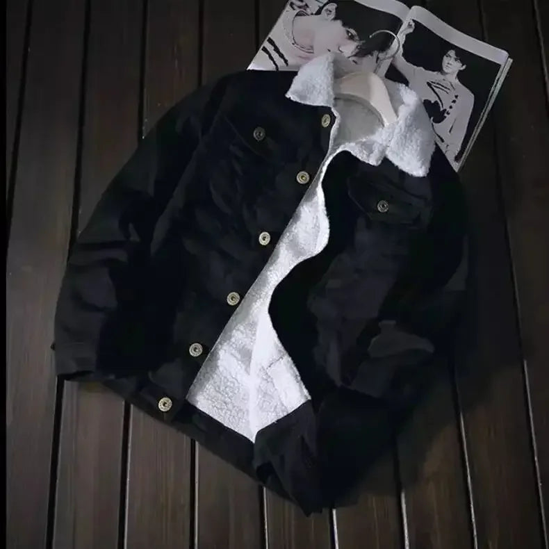 Trendy Winter Fleece-Lined Denim Jacket