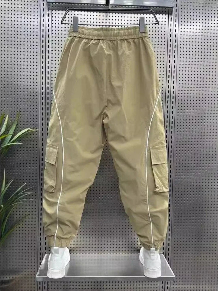 Spliced Cargo Pants - Wide Leg Design