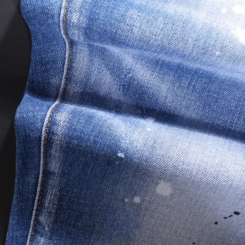 Retro  Slim Fit Ripped Jeans