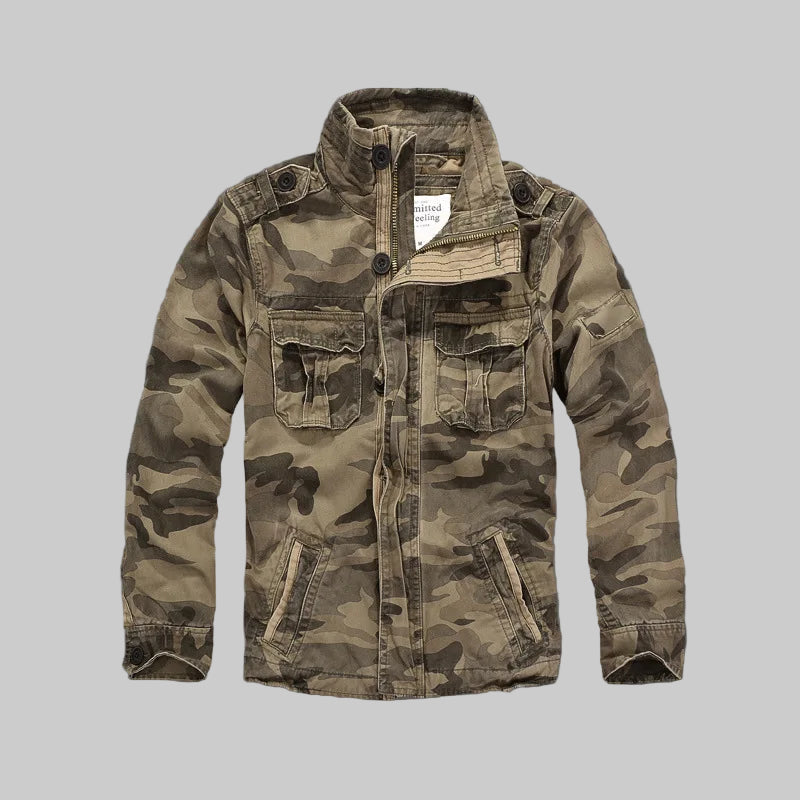 Heavyweight Wash Cotton Military Camouflage Jacket