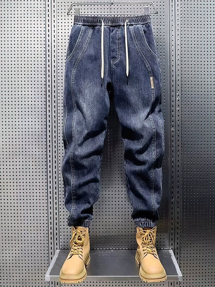 Washed Baggy Denim Jogger Jeans