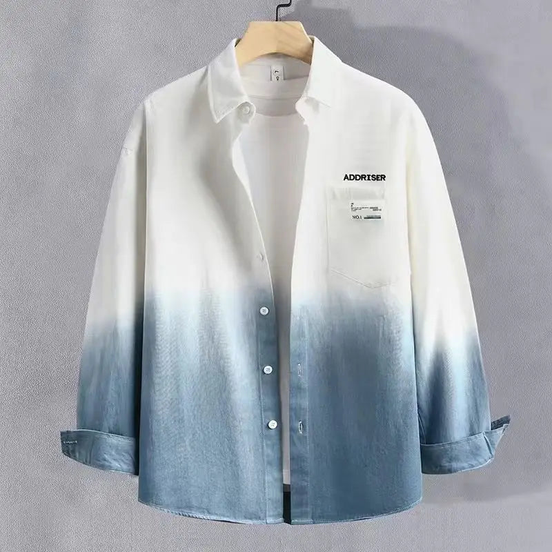 Gradient Casual Long Sleeve Shirt
