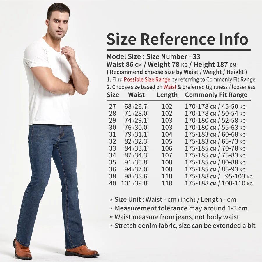 Classic Slim Fit, Slightly Flared Boot Cut Jeans