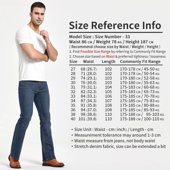 Classic Slim Fit, Slightly Flared Boot Cut Jeans