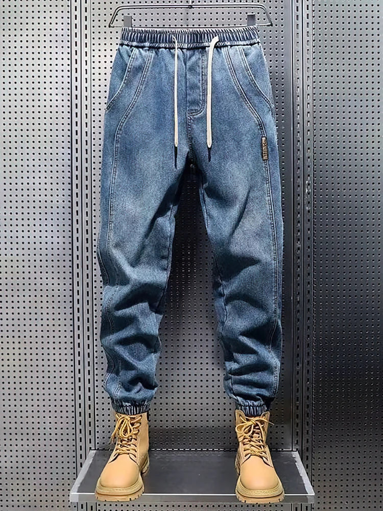 Washed Baggy Denim Jogger Jeans