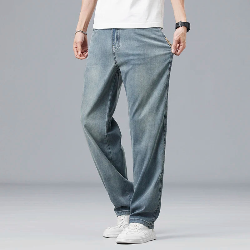 Men's Ultra-Thin Straight Denim Jeans