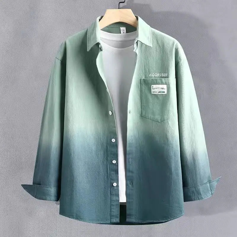 Gradient Casual Long Sleeve Shirt