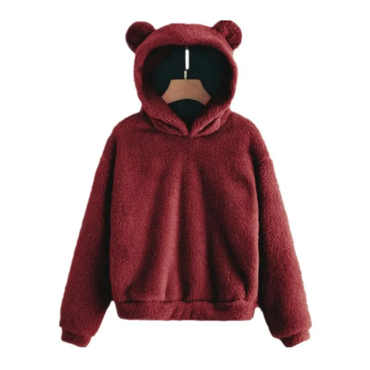 Cozy Plush Rabbit Ear Hoodie Sweatshirt