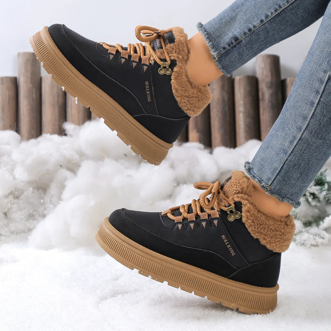 Thick Fleeced Round Toe Warm Winter Boots