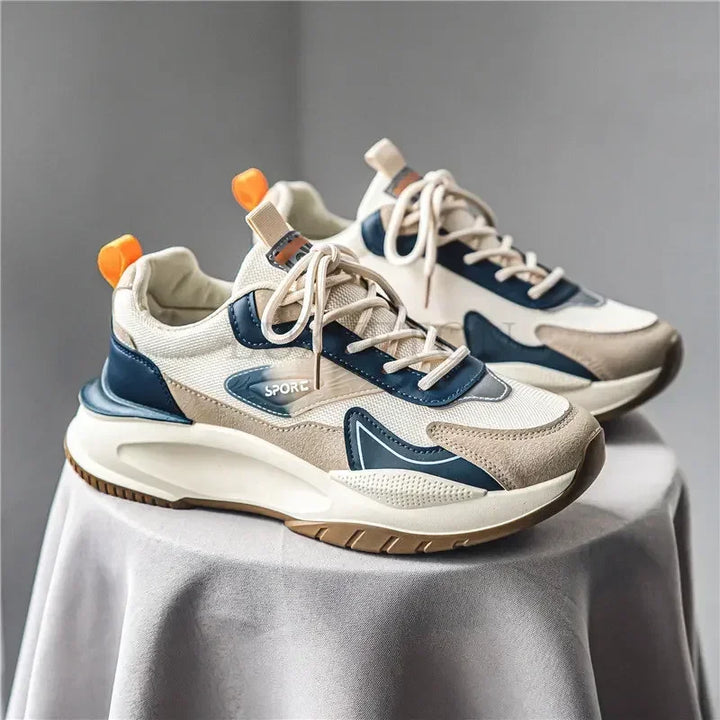 Lightweight Color-Cord Lace-Up Sneakers