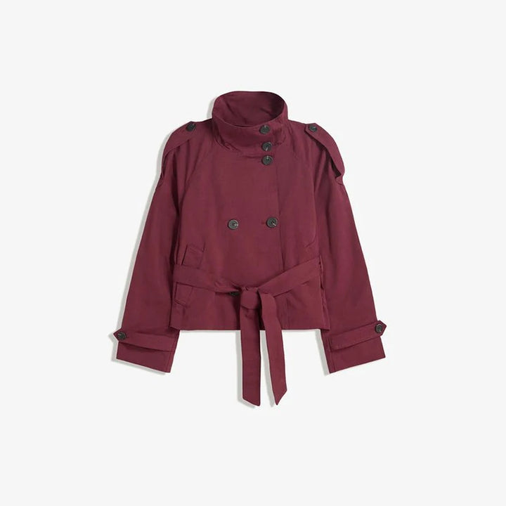 Belted Waist Cropped Trench Coat
