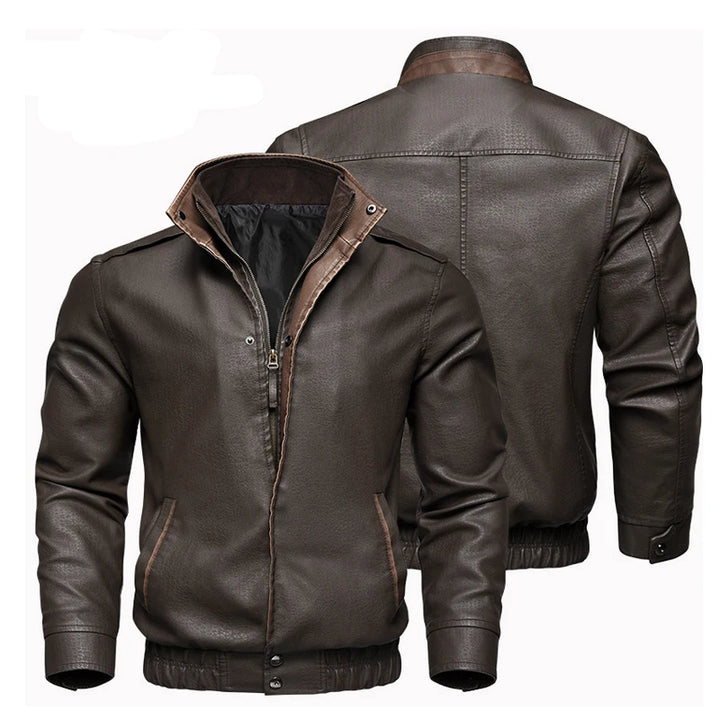 PU Leather Retro Motorcycle Jacket