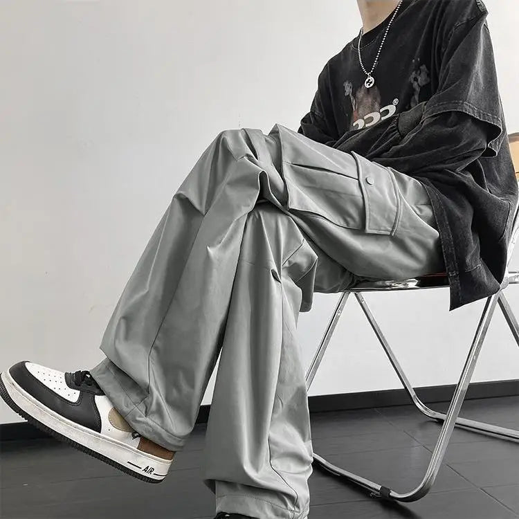 High-Waisted Elastic Cargo Pants