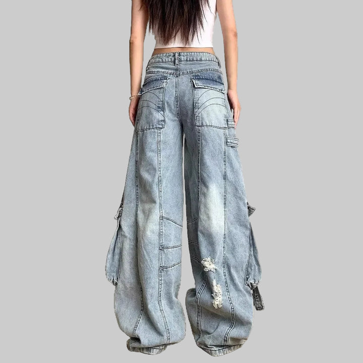 Heavy Faded Multi-pocketed American jeans