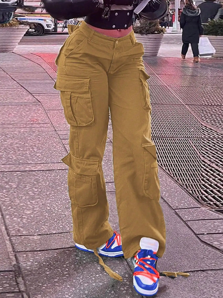 High-Waisted Wide-Leg Cargo Pants