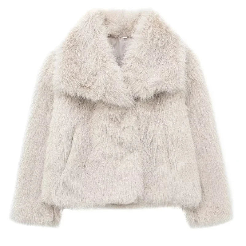 Plush Fluffy Autumn/Winter Faux Fur Coat