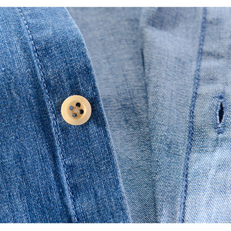 Single Pocket Casual Denim Shirt