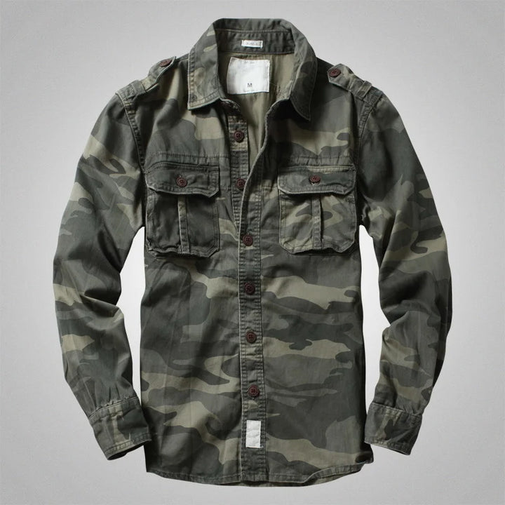 Vintage American Long Sleeve Camouflage Outdoor Shirt